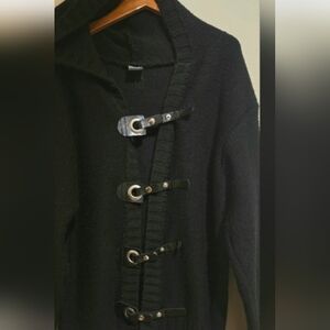 D&G Black Hooded Large Cardigan With Toggels. Gorgeous Knit. Perfect Condition.
